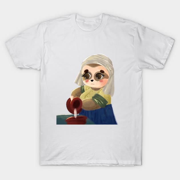 Sloth the milkmaid with no background T-Shirt by byjilooo